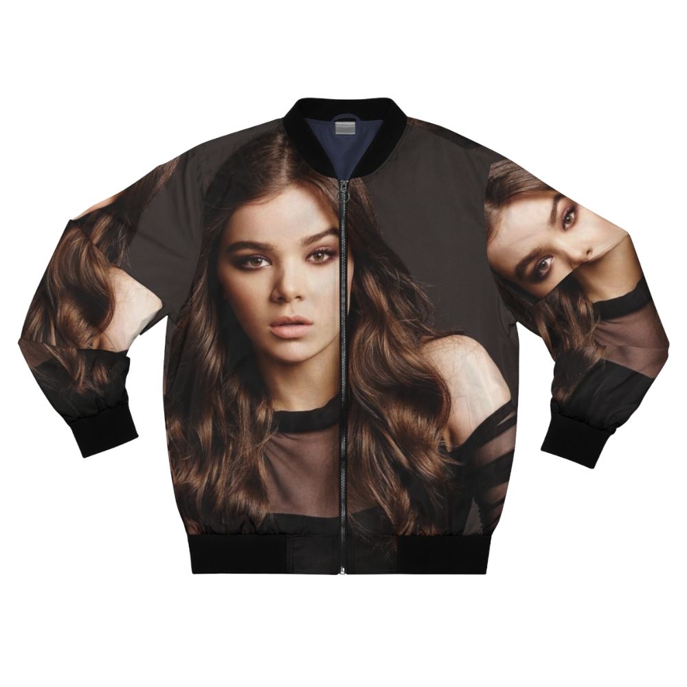 Hailee Steinfeld wearing a stylish bomber jacket