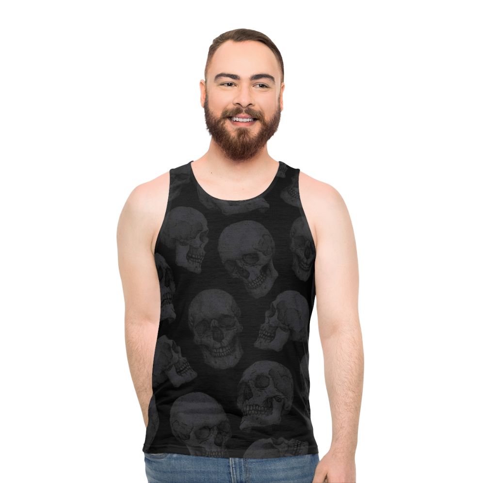 Edgy skull unisex tank top - men