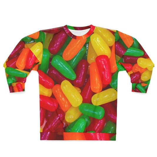 Colorful Mike and Ike Sweatshirt with Candy-Inspired Design