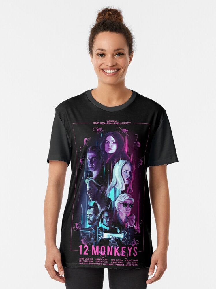 12 Monkeys graphic t-shirt featuring key characters from the sci-fi TV show - Women