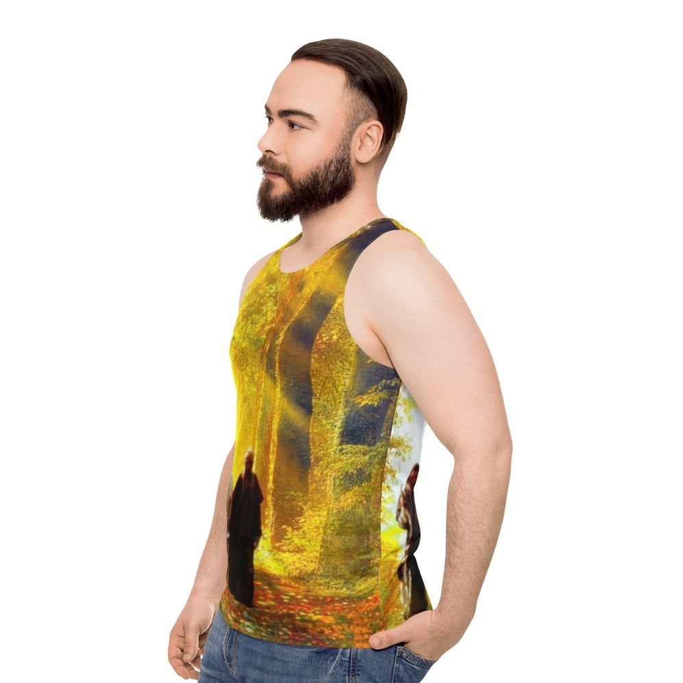 Road to Emmaus Unisex Christian Tank Top - men side