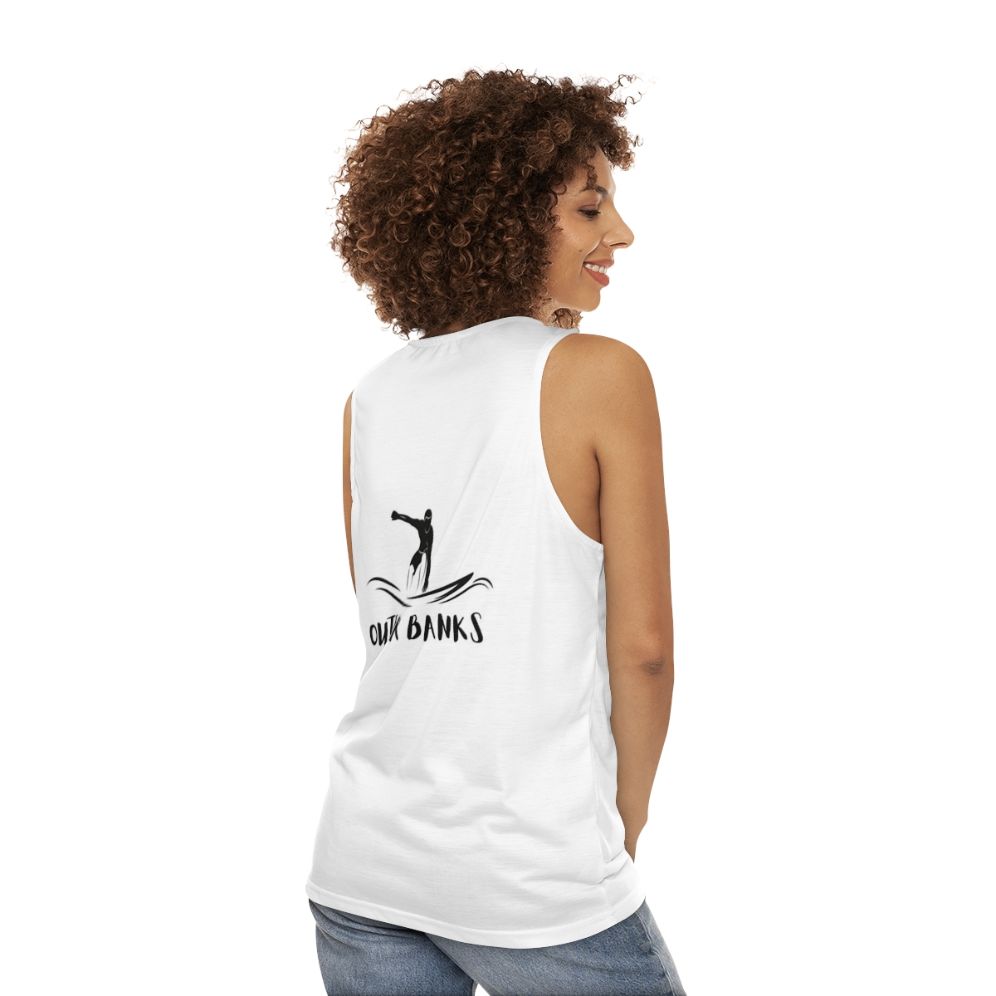 Outer Banks Surf Beach North Carolina Unisex Tank Top - women back