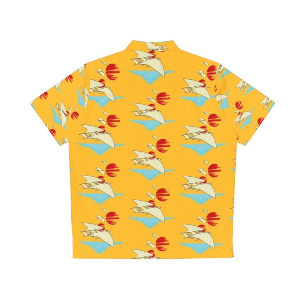 Tropical Hawaiian Shirt with Star Wars Lando Calrissian and Millennium Falcon Design - Back