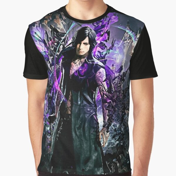 Devil May Cry 5 t-shirt featuring characters Dante, Nero, and Vergil