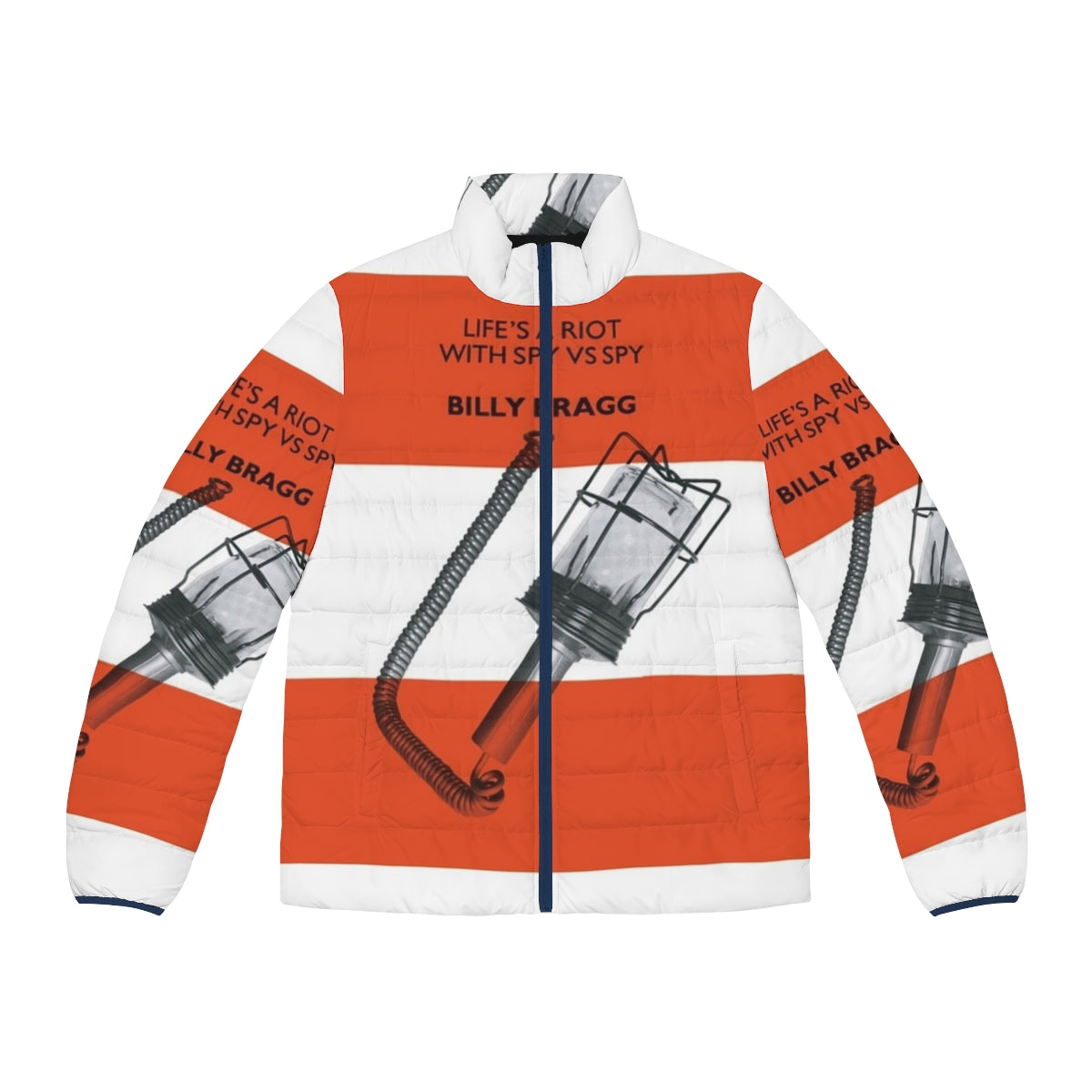 "Just Because You're Better Than Me" puffer jacket, featuring a music-inspired design for a trendy, urban look.