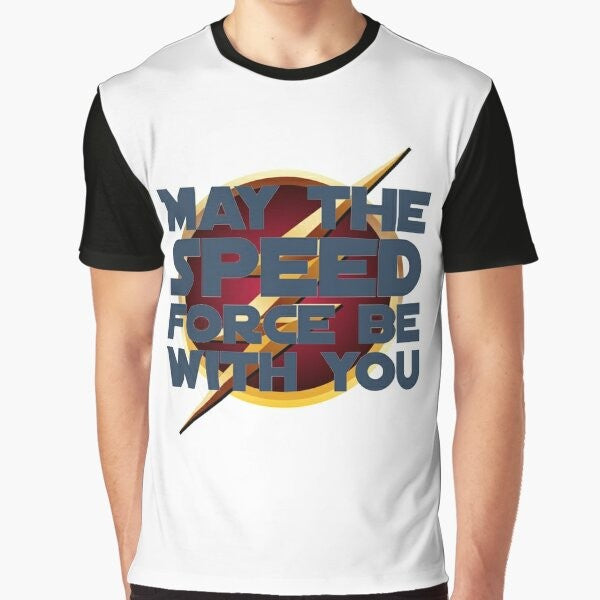 Arrowverse Flash Graphic T-Shirt with "May The Speed Force Be With You" Design