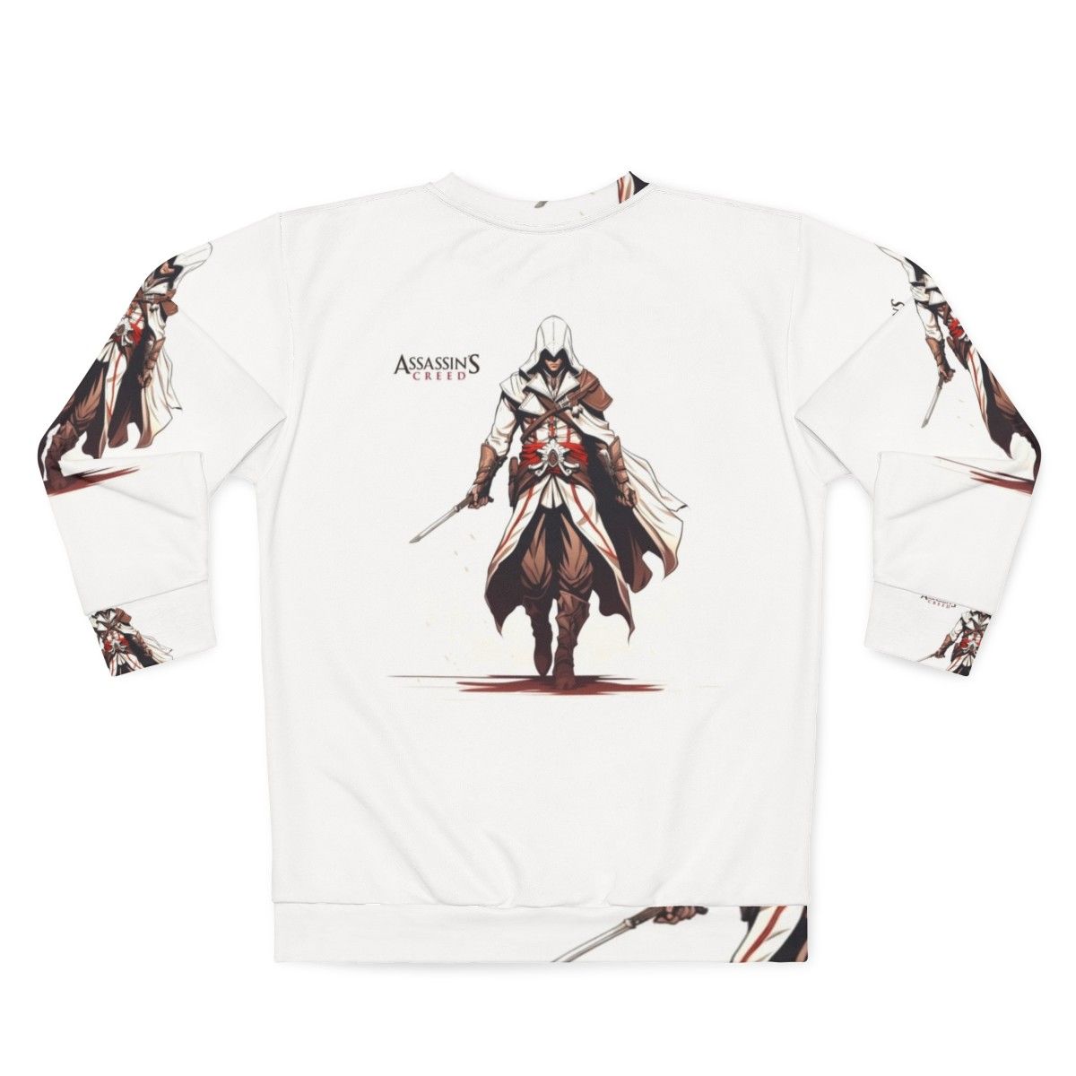 Assassin's Creed art inspired sweatshirt featuring mysterious warriors - Back