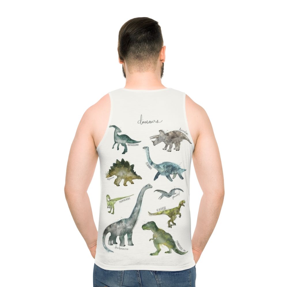 Unisex dinosaur graphic tank top - men back