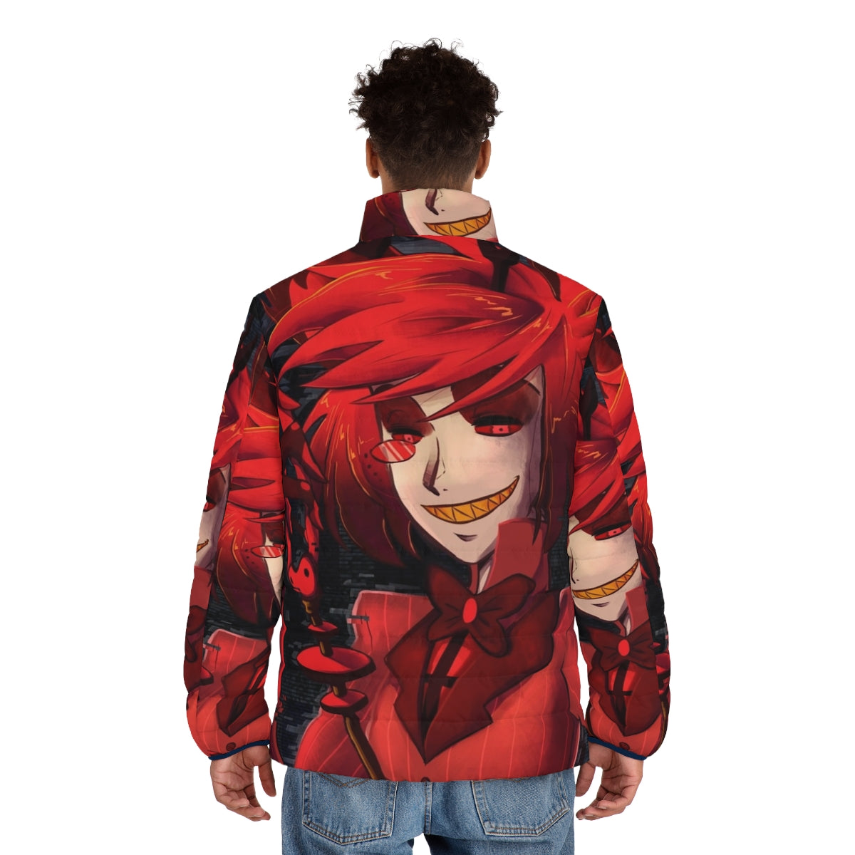 Hazbin Hotel Alastor Radio Demon Puffer Jacket, Anime Cosplay Merchandise - men back