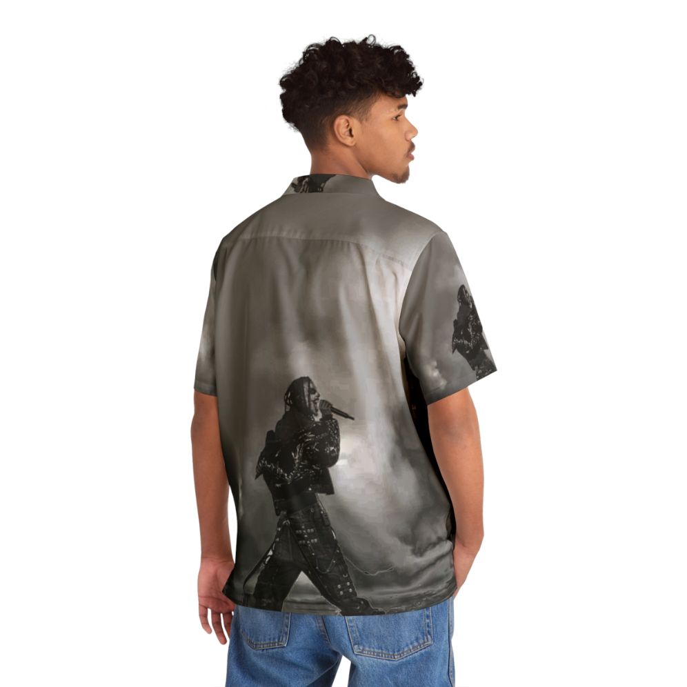 Playboi Carti Hawaiian Shirt with Black and White Pattern - People Back