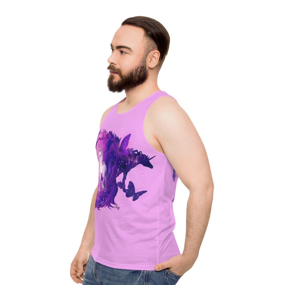 The Last Unicorn Unisex Tank Top - men side