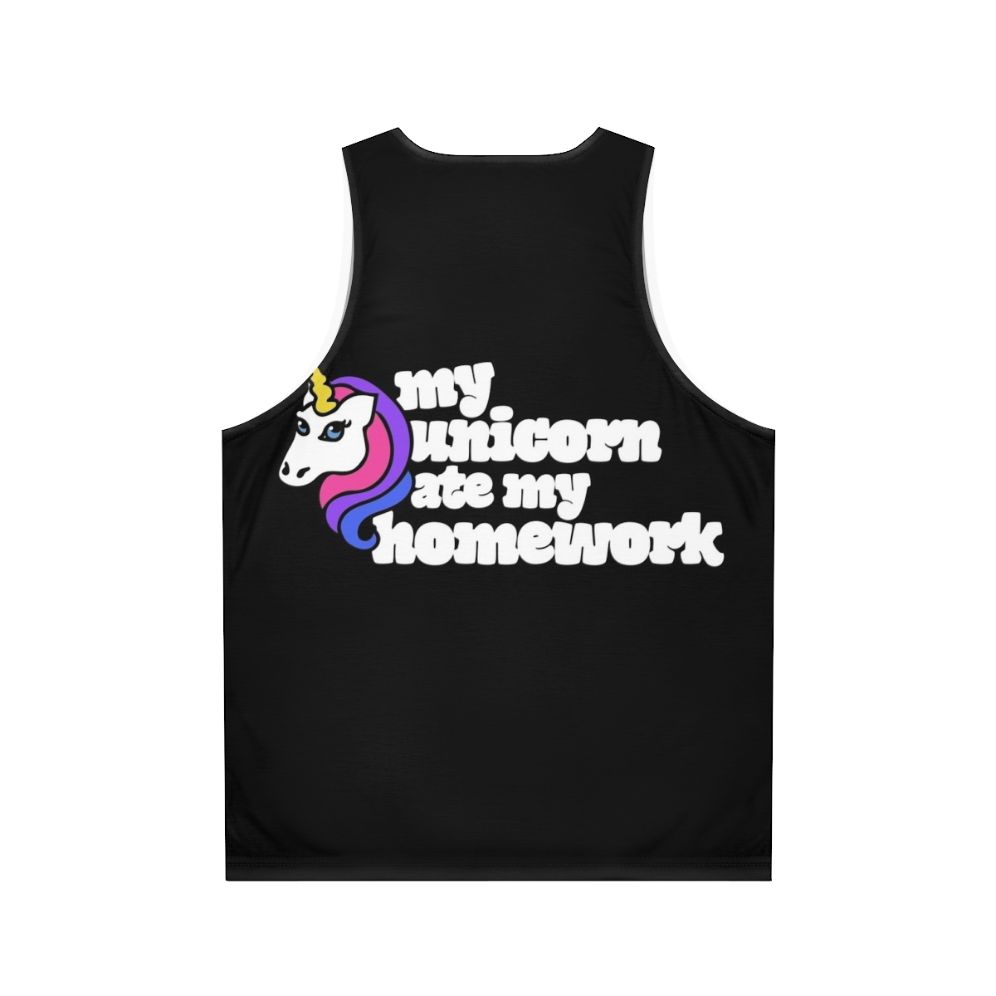 Unicorn Homework Unisex Retro Tank Top - Back