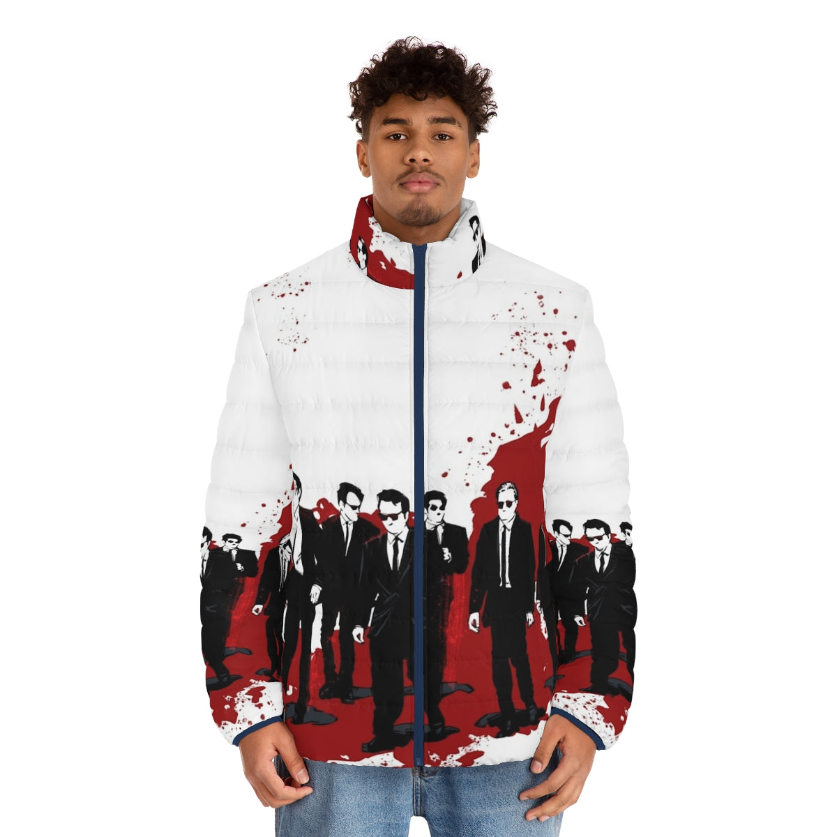 Reservoir Dogs Puffer Jacket featuring the iconic Tarantino movie design - men front