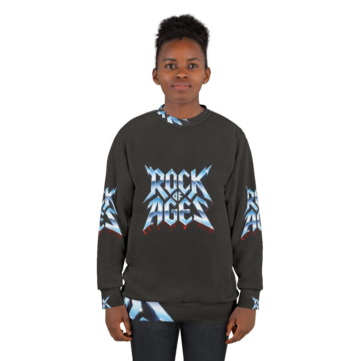 Rock of Ages Metallic Sweatshirt - Vintage Heavy Metal Band Apparel - women