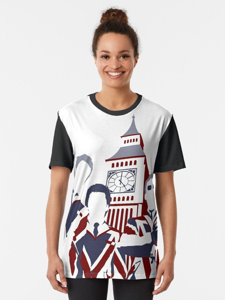 Mod Pop Art Graphic T-Shirt featuring The Jam logo and artwork - Women