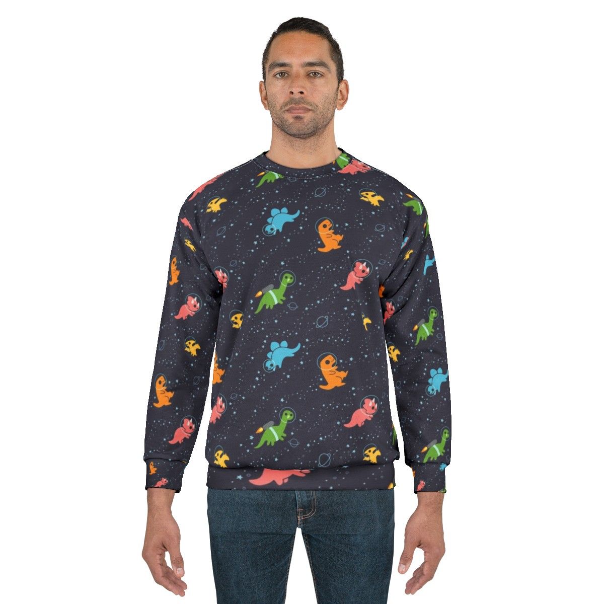 Galaxy Space Dinosaur Sweatshirt - men