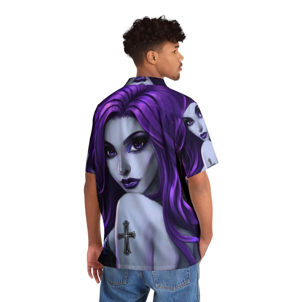 Goth Hawaiian Shirt in Purple - People Back