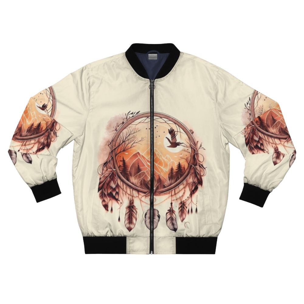 Native American tribal art tattoo design on a bomber jacket