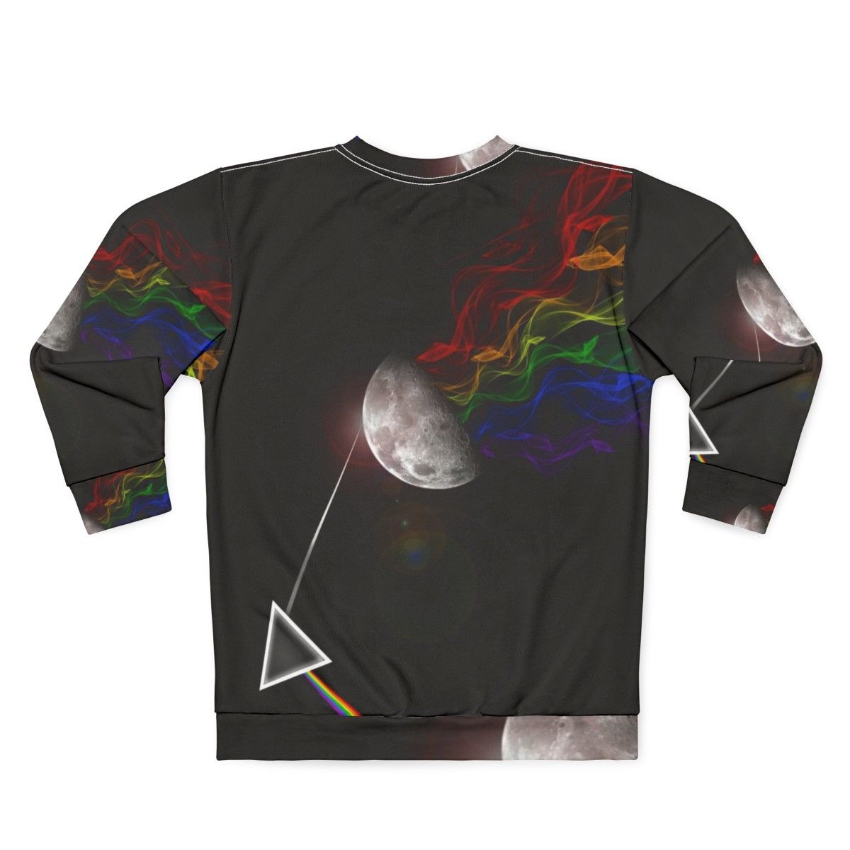 Dark Side of the Moon inspired Pink Floyd sweatshirt with abstract art - Back