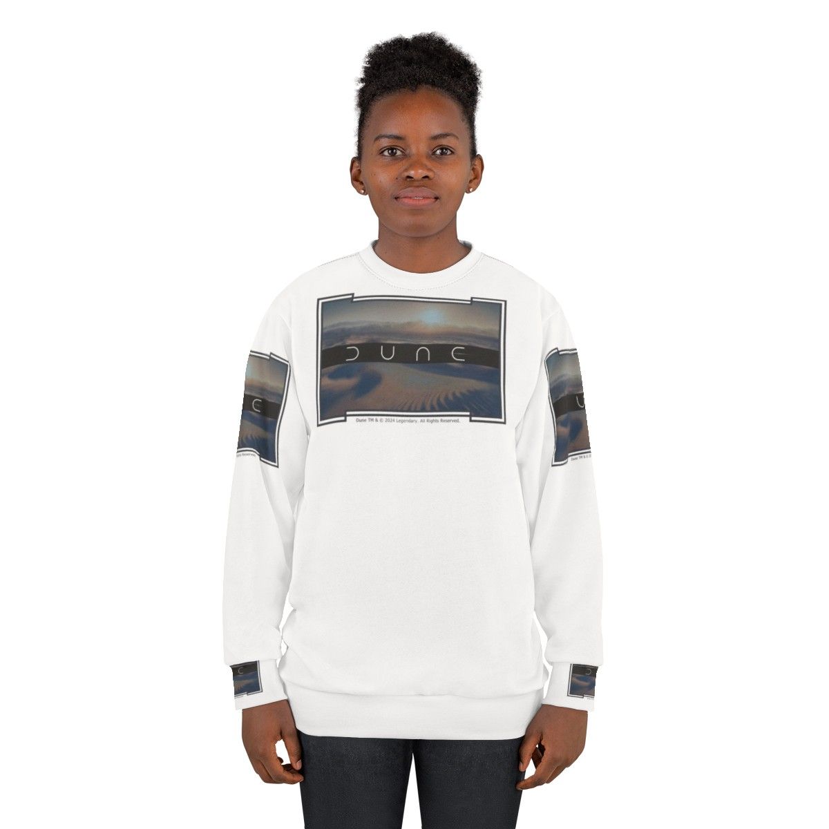 Dune movie inspired unisex sweatshirt with white background - women