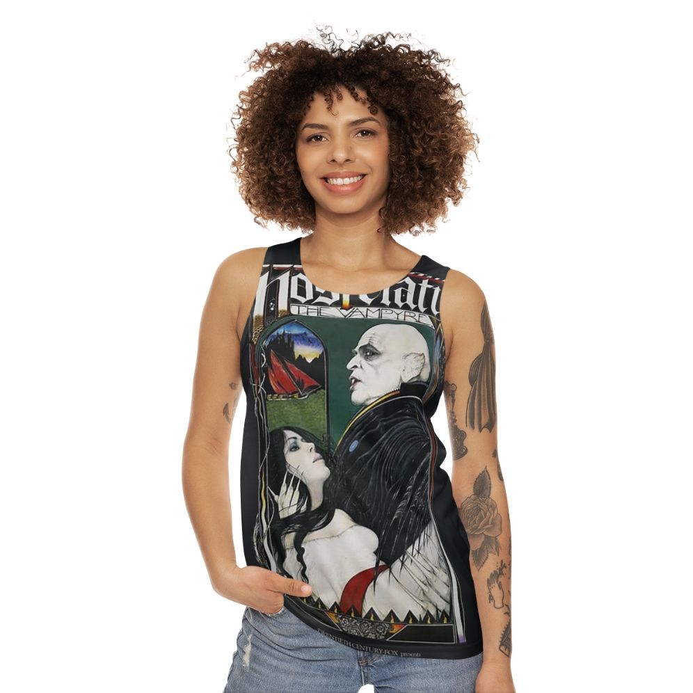 Vintage Nosferatu movie poster unisex tank top - women