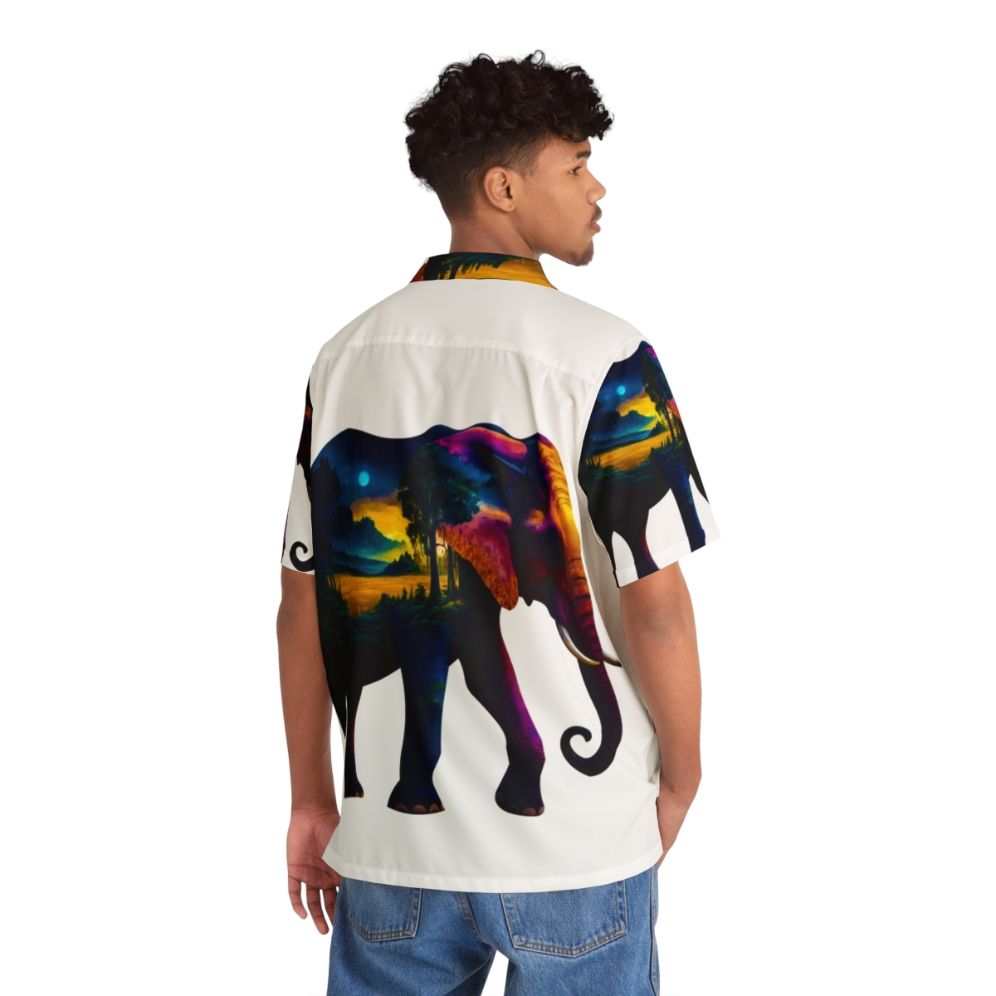 Tropical Elephant Nature Hawaiian Shirt - People Back