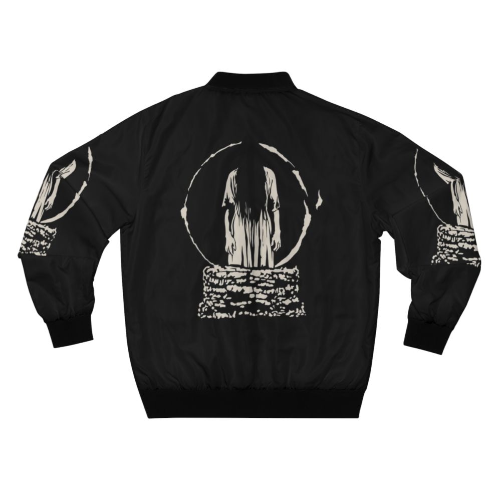 The Ring White Bomber Jacket featuring horror movie-inspired design - Back