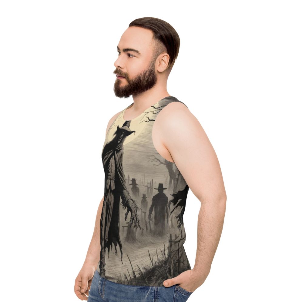 Unisex "The Keeper Of The Fields" Horror Tank Top - men side