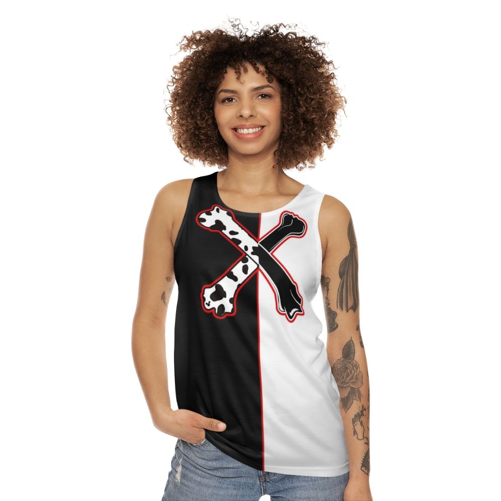 Dalmatian cross bones unisex tank top - women