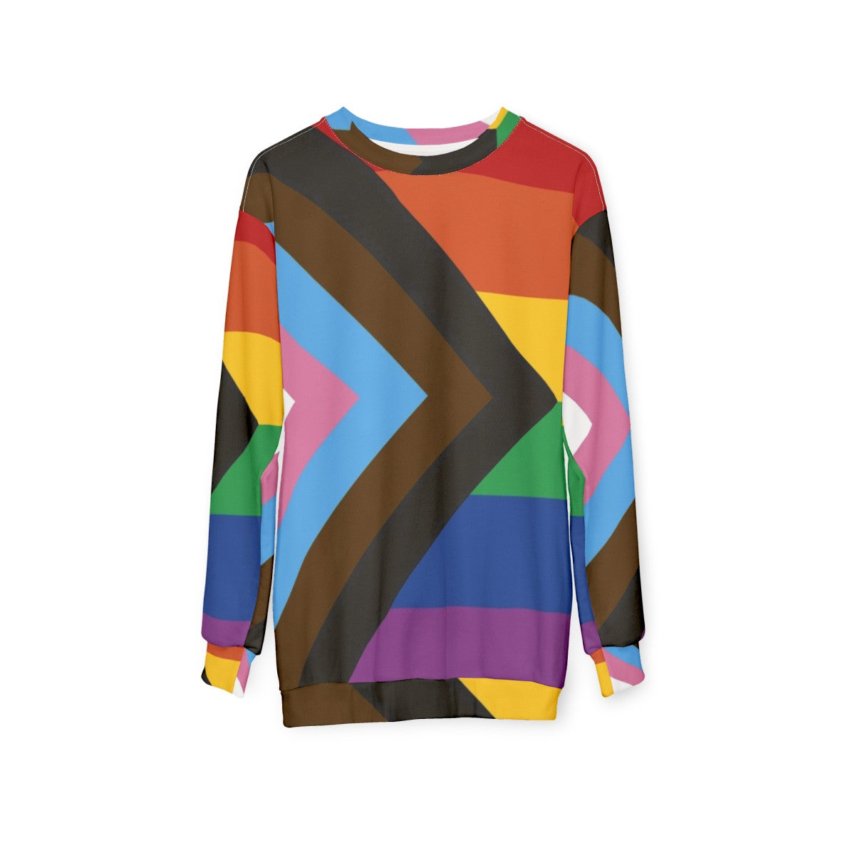 Inclusive Progress Pride Flag Sweatshirt - hanging