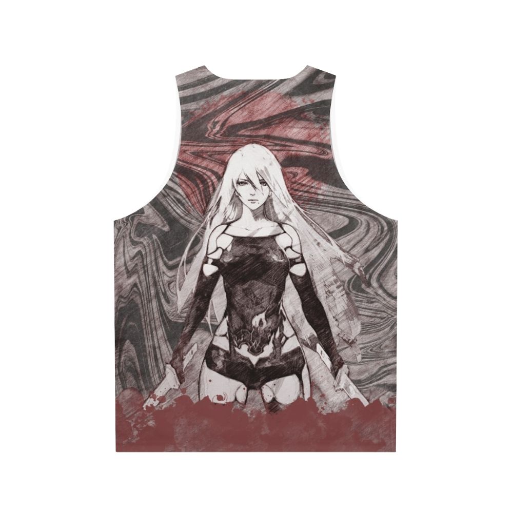 Battle-inspired unisex tank top with futuristic android design - Back