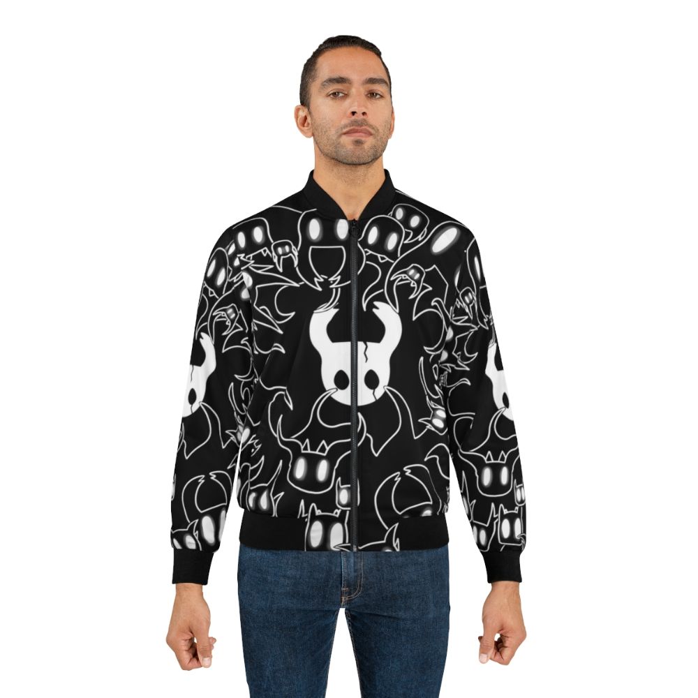 Hollow Knight doodle bomber jacket with the game's iconic knight design - Lifestyle