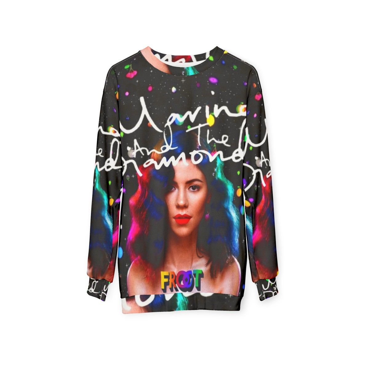 Marina And The Diamonds Froot Galaxy Sweatshirt - hanging