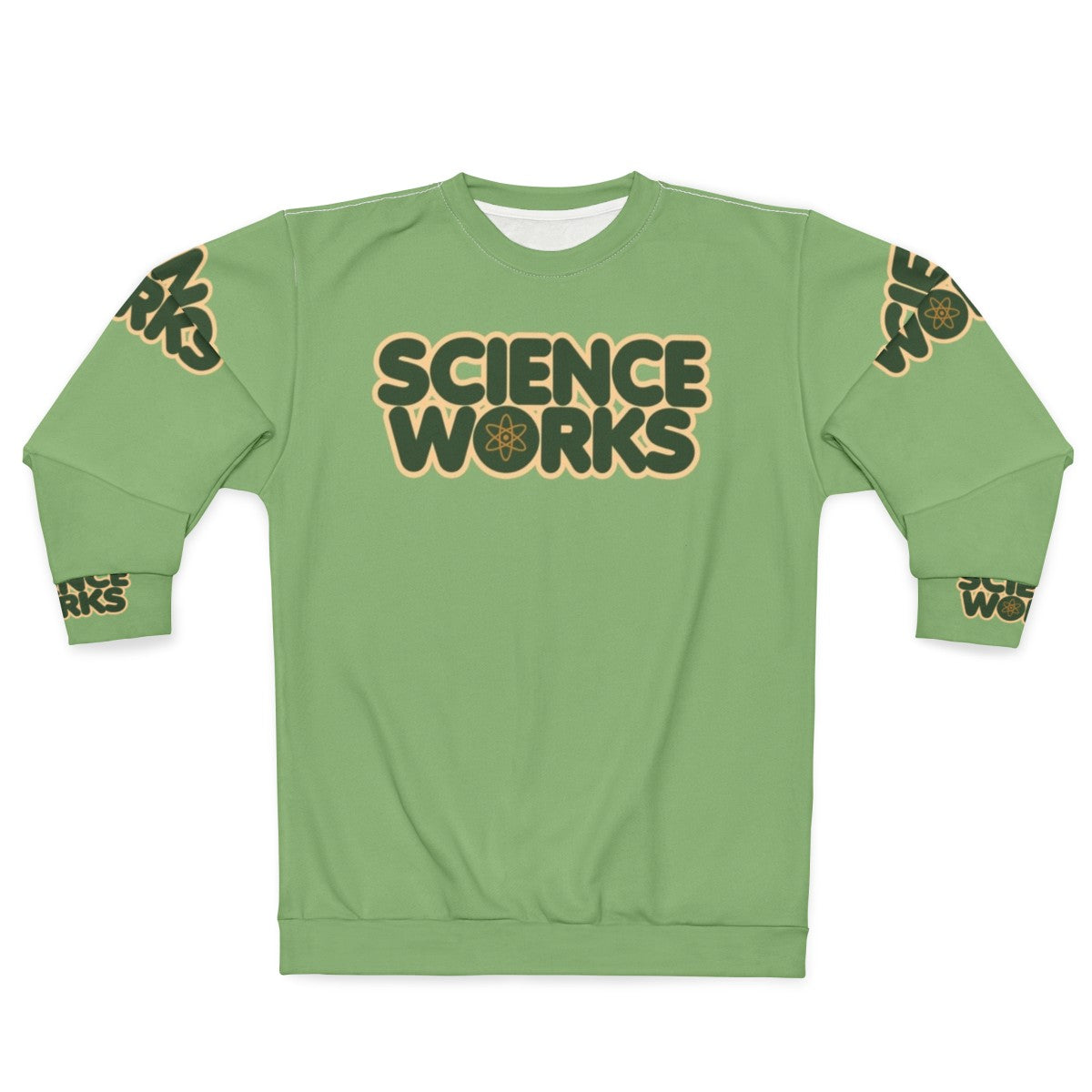 Science Works Sweatshirt, featuring a design for science enthusiasts and climate change awareness