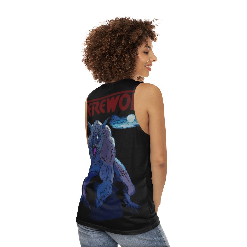 Retro 80s Werewolf Unisex Tank Top - women back