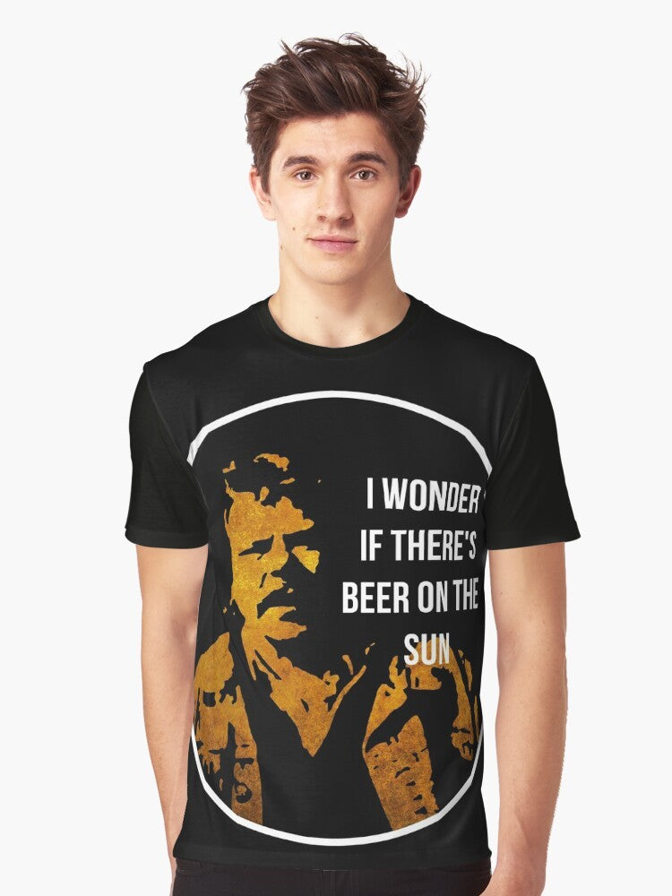 Zap Rowsdower Beer Quote Graphic T-Shirt featuring a humorous and rare quote from the cult classic movie "The Final Sacrifice". - Men