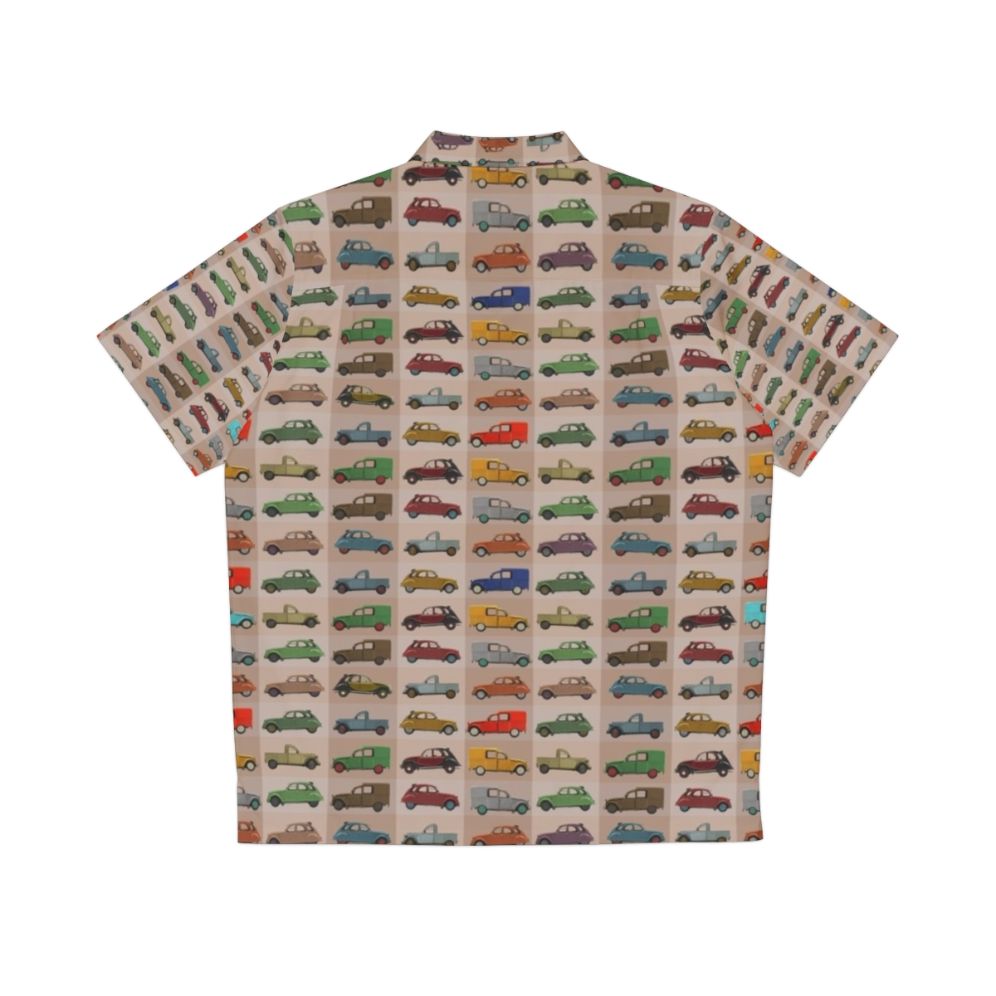 Vintage Citroën 2CV Hawaiian Shirt with Classic Retro Car Pattern - Back