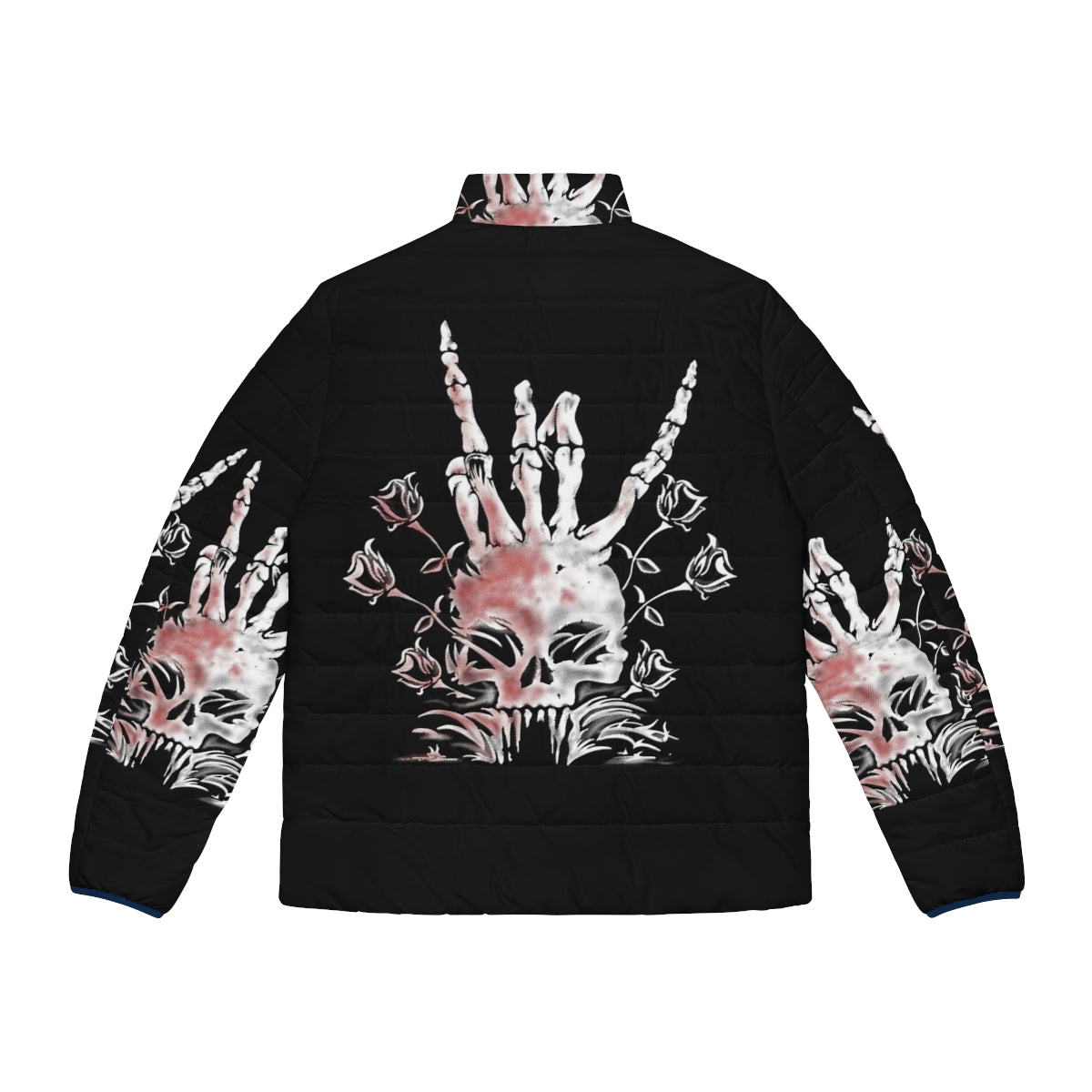 Dead Island 2 Puffer Jacket featuring a skull and zombie-inspired design - Back