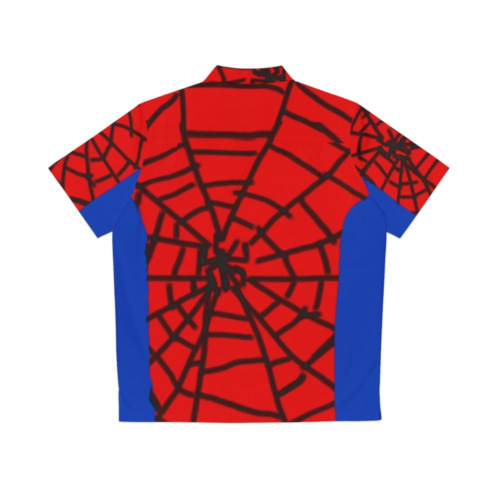 Spiderman Hawaiian Shirt with Tropical Print - Back