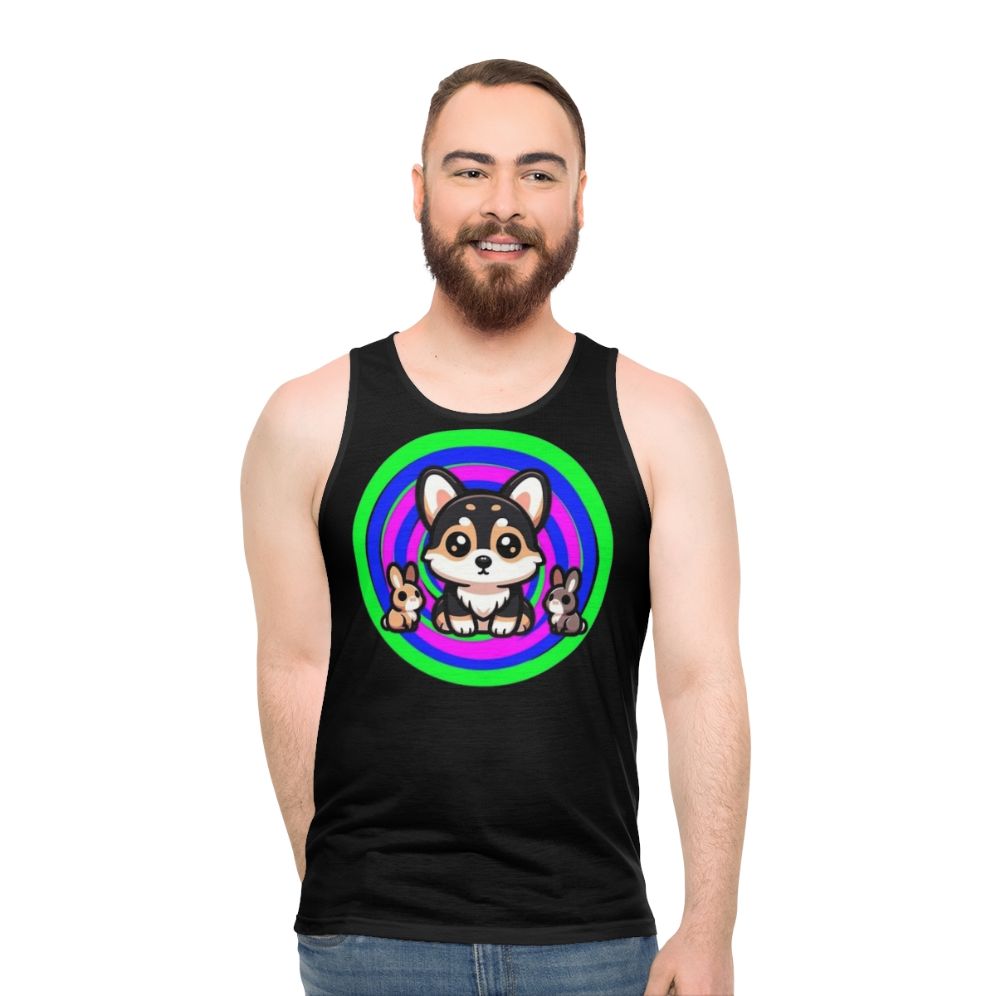 Tricolor Corgi Unisex Tank Top - men