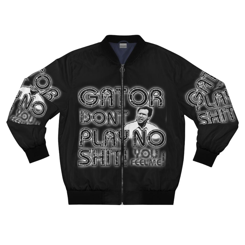 Gator Don't Play Classic Comedy Bomber Jacket with Graphic Design