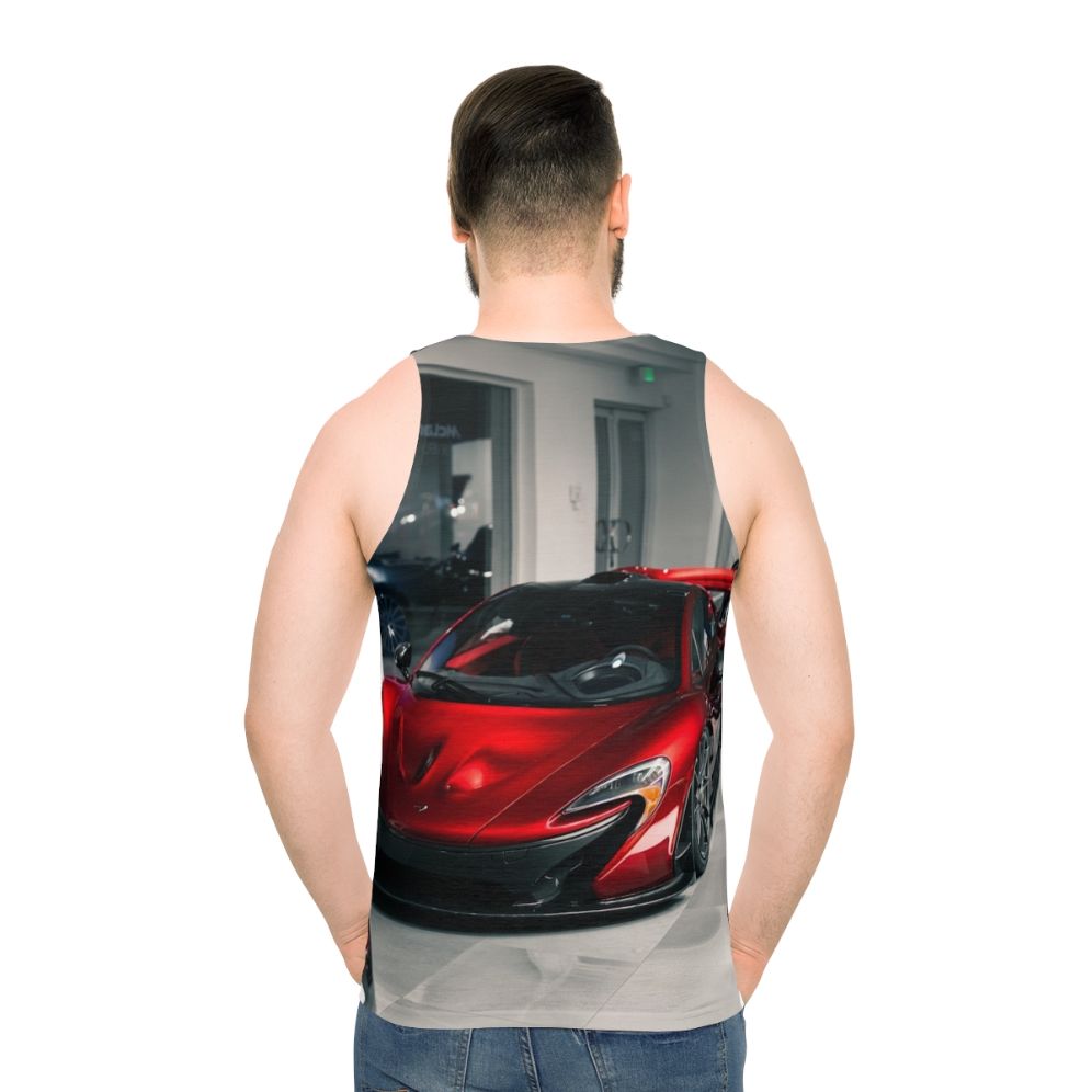 Red Mclaren P1 Unisex Tank Top - men back