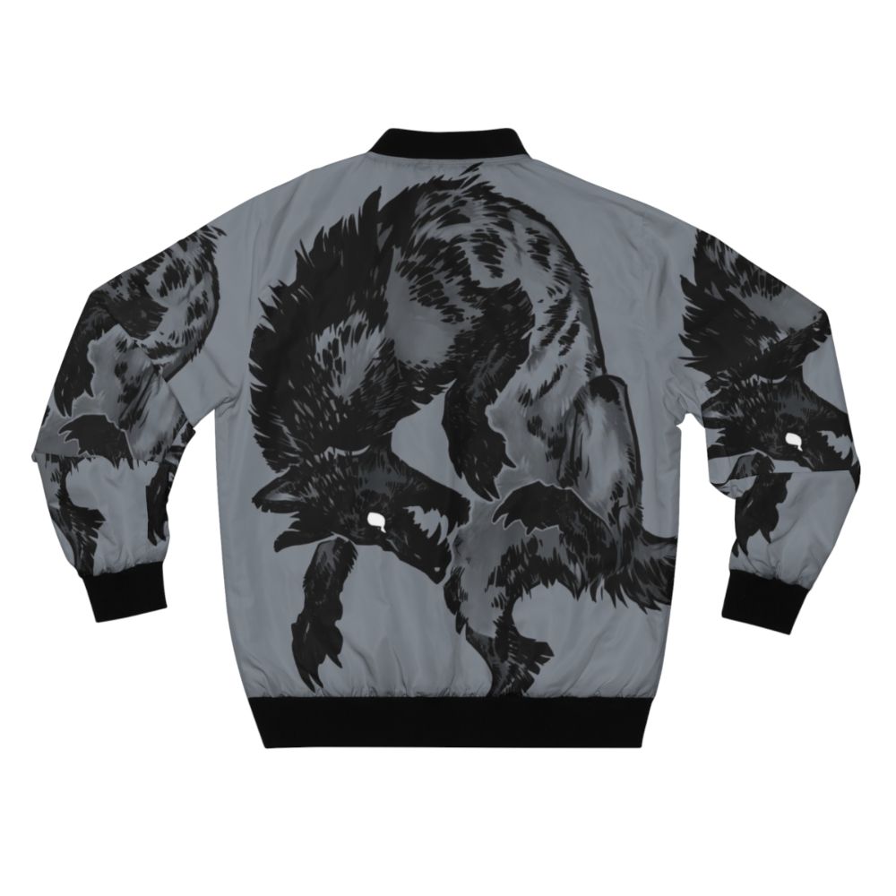 Hyena bomber jacket with animal print pattern and furry details - Back