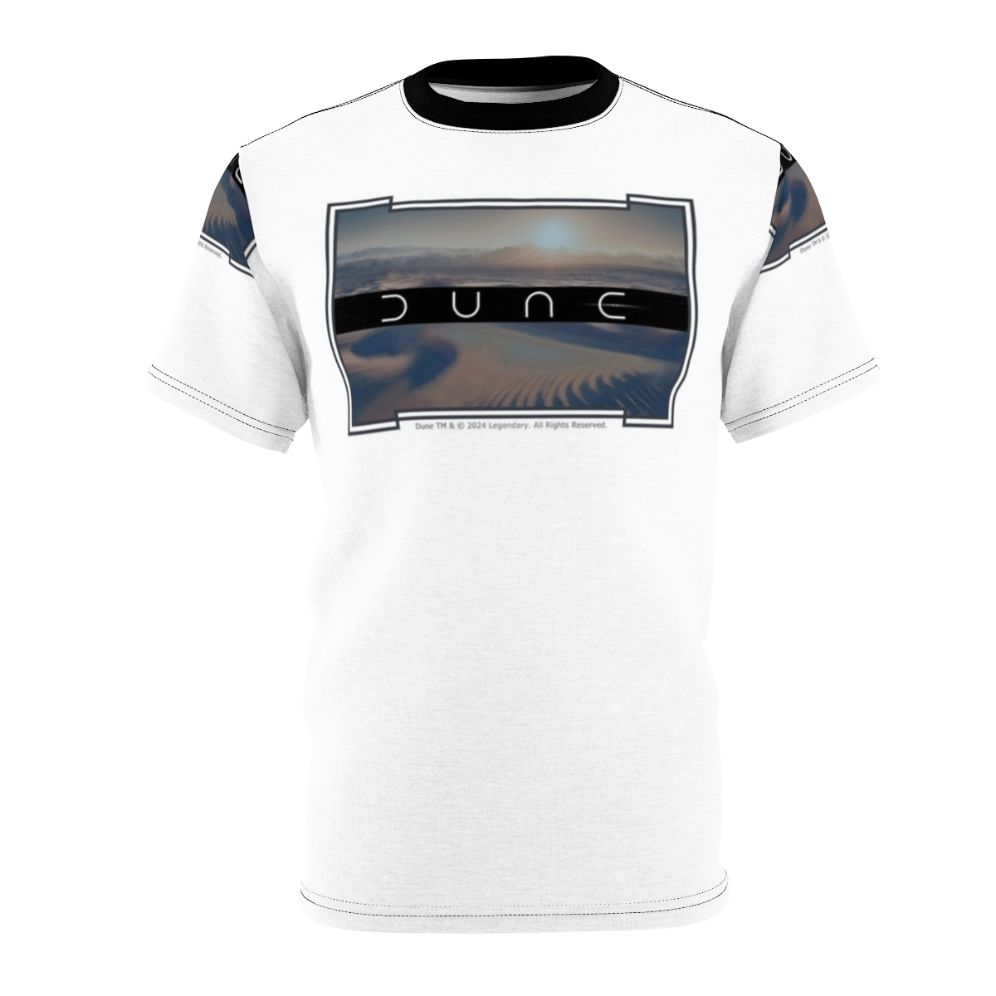 Dune-inspired desert planet sci-fi t-shirt with cinematic design