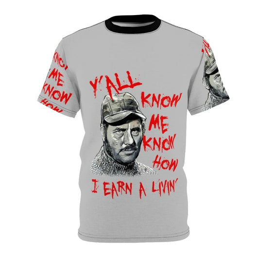 Jaws movie Quint quote t-shirt featuring a classic shark attack design