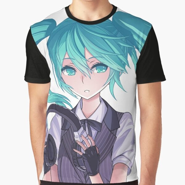 Hatsune Miku anime character illustration graphic t-shirt