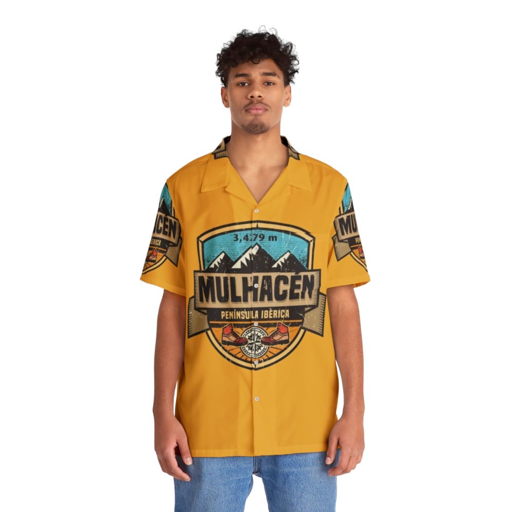 Mulhacén Peak Spain Hawaiian Shirt for Hiking and Trekking - People Front