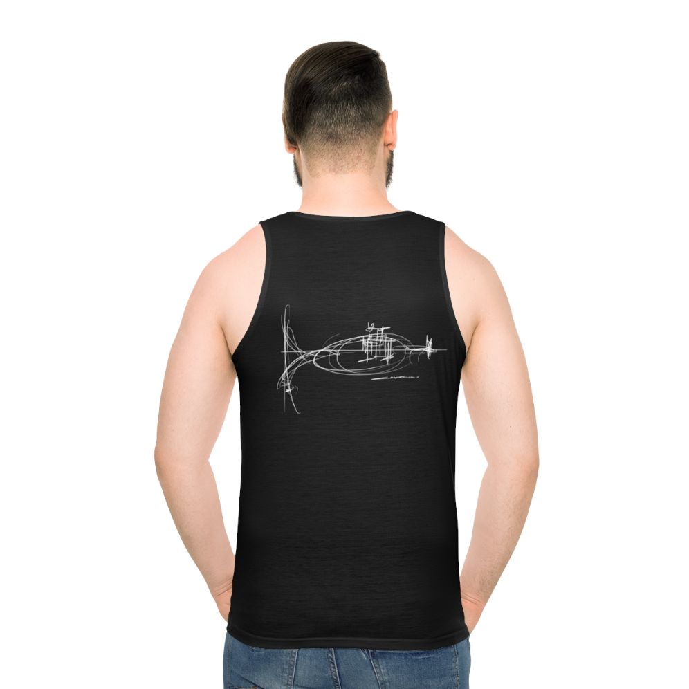 Trumpet-inspired unisex tank top - men back