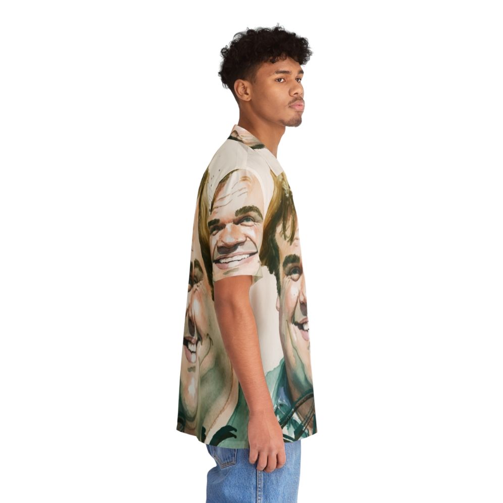 Watercolor Hawaiian Shirt with Chris Farley Inspired Design - People Pight