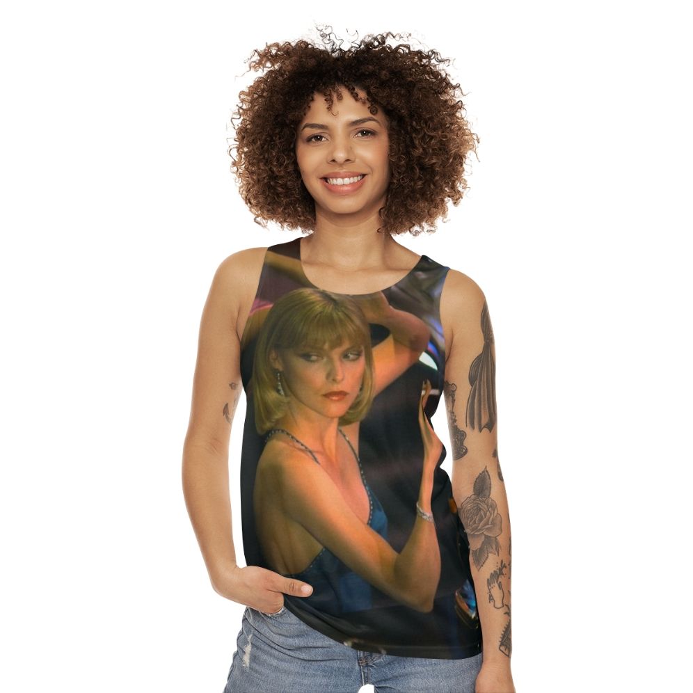 Elvira Hancock Scarface 1983 Unisex Tank Top featuring Michelle Pfeiffer - women